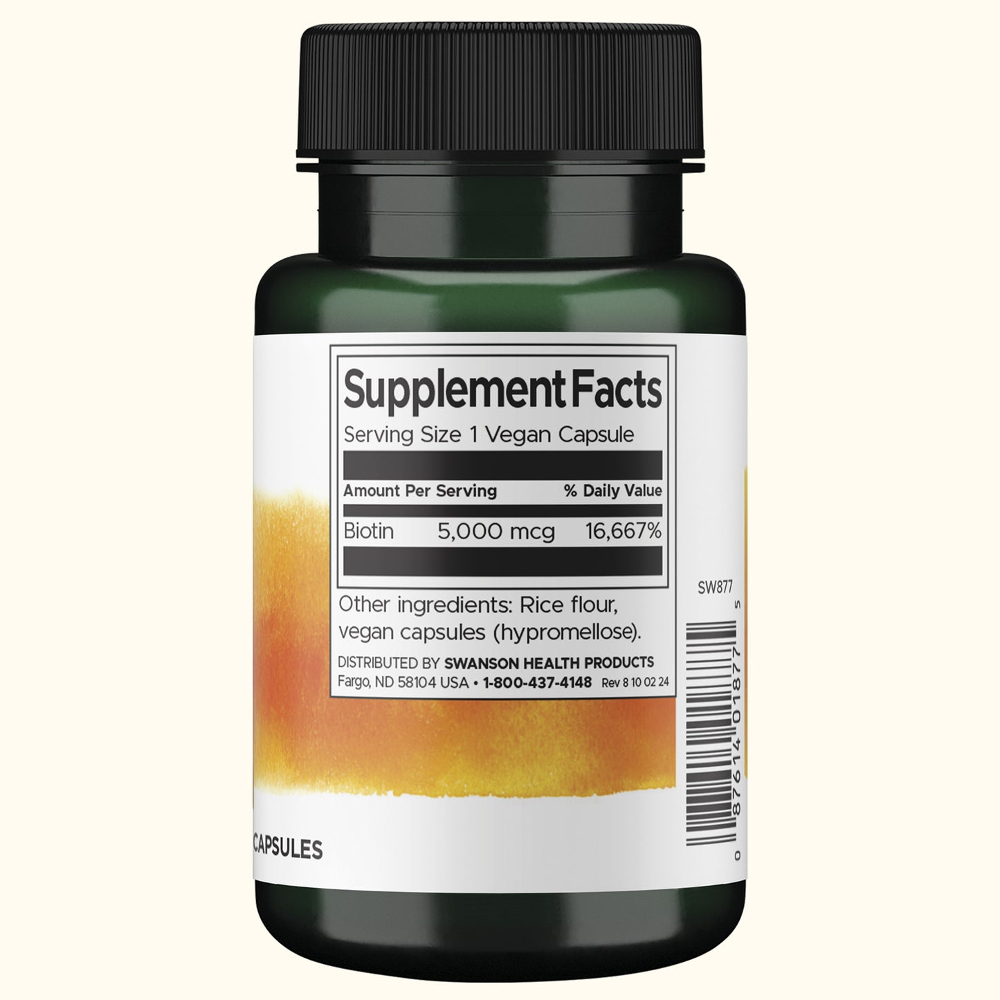 Swanson Biotina (Vitamina B7) 5000 mcg, 100 Cápsulas