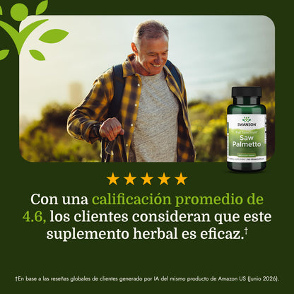 Swanson Suplemento Saw Palmetto 540mg, 100 Cápsulas