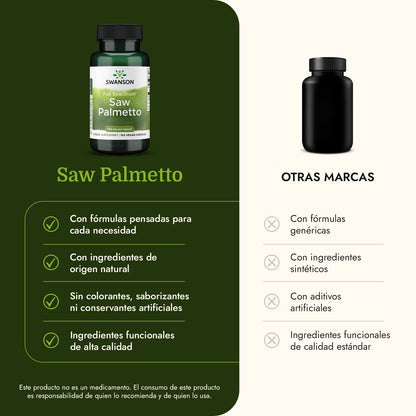 Swanson Suplemento Saw Palmetto 540mg, 100 Cápsulas