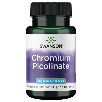 Swanson Suplemento Picolinato de Cromo 200mcg, 100 capsules