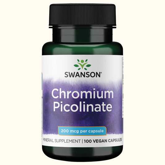 Swanson Suplemento Picolinato de Cromo 200mcg, 100 capsules