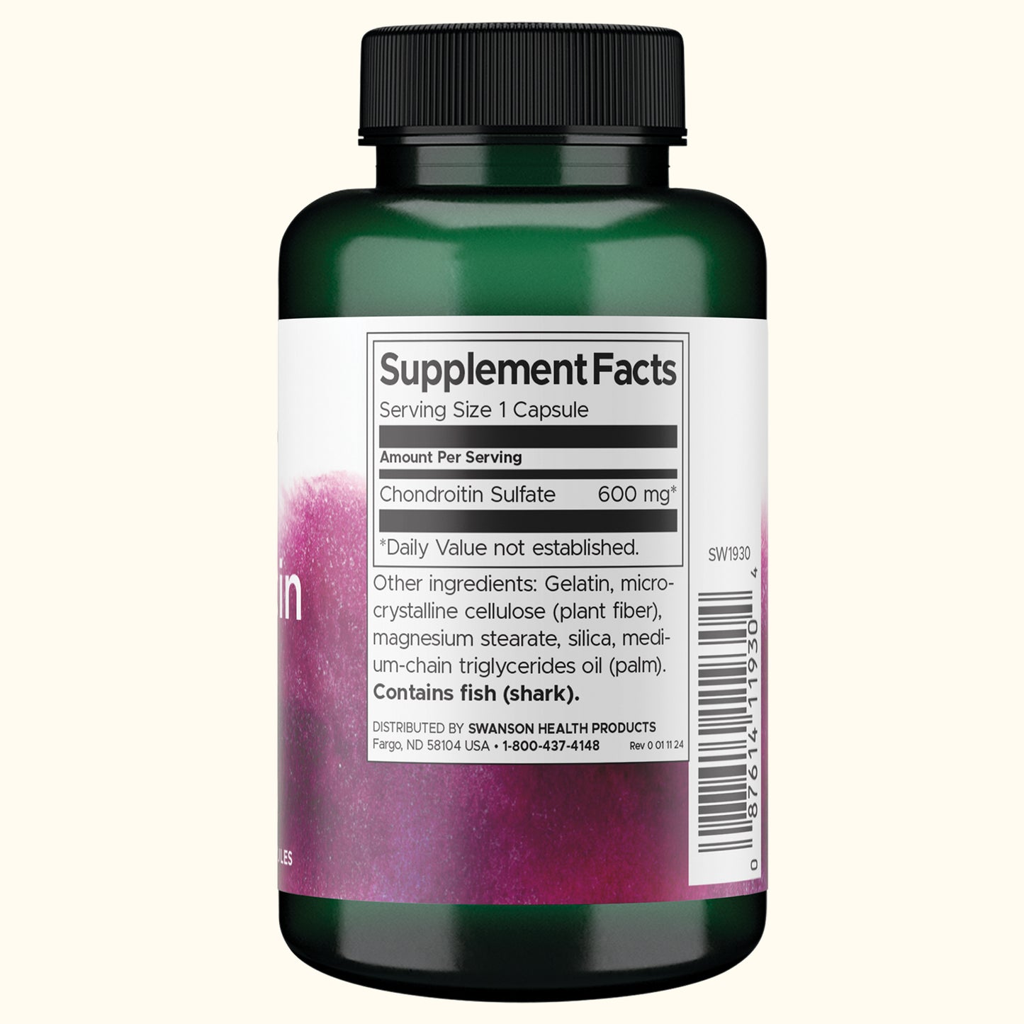Swanson Suplemento Sulfato de Condroitina 600 mg, 120 caps