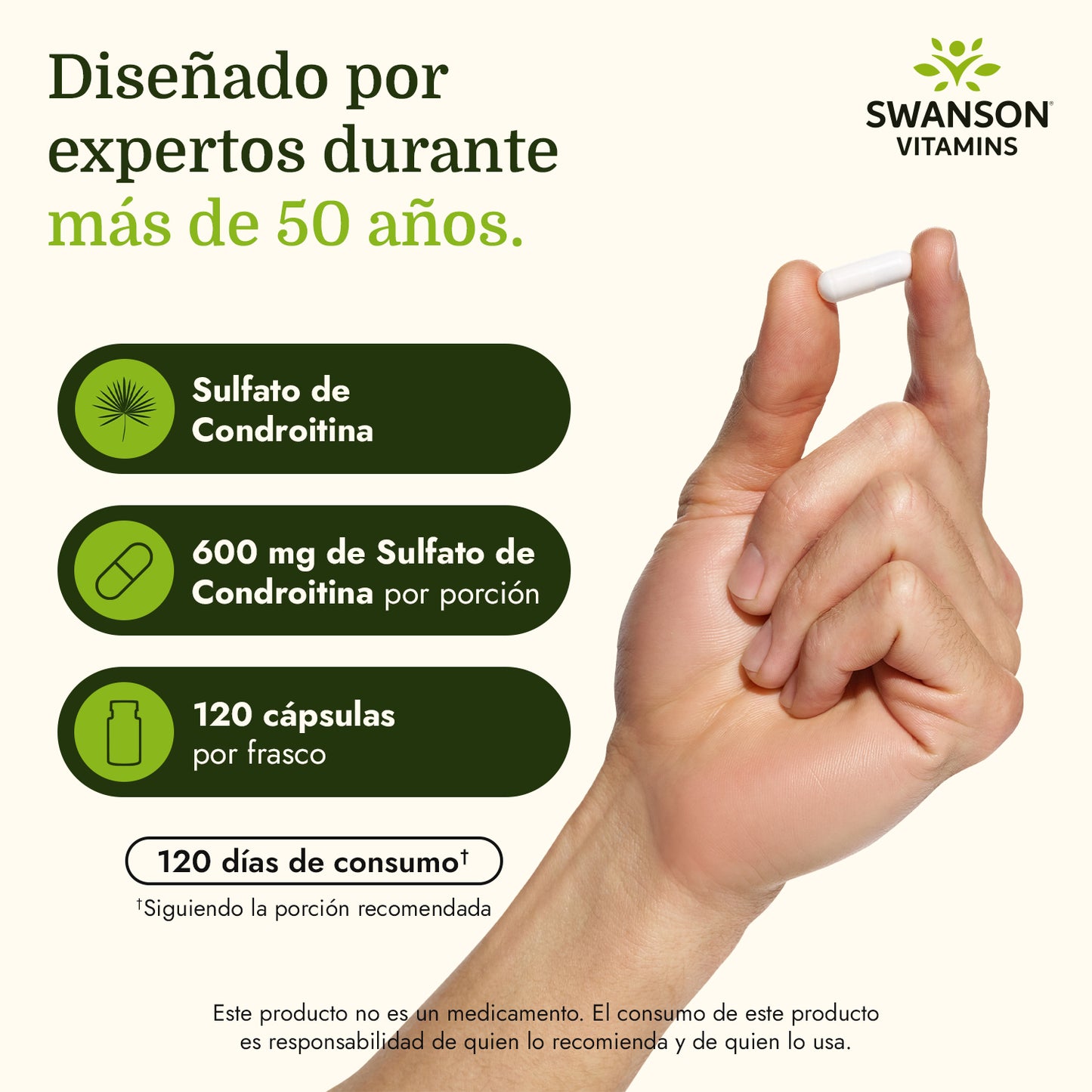 Swanson Suplemento Sulfato de Condroitina 600 mg, 120 caps