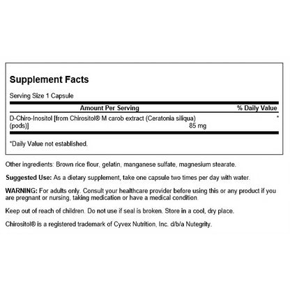 Swanson Suplemento de Quirositol D-Quiro-inositol 85mg, 60 Cápsulas