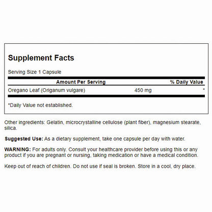 Swanson Suplemento de Orégano 450mg, 90 cápsulas