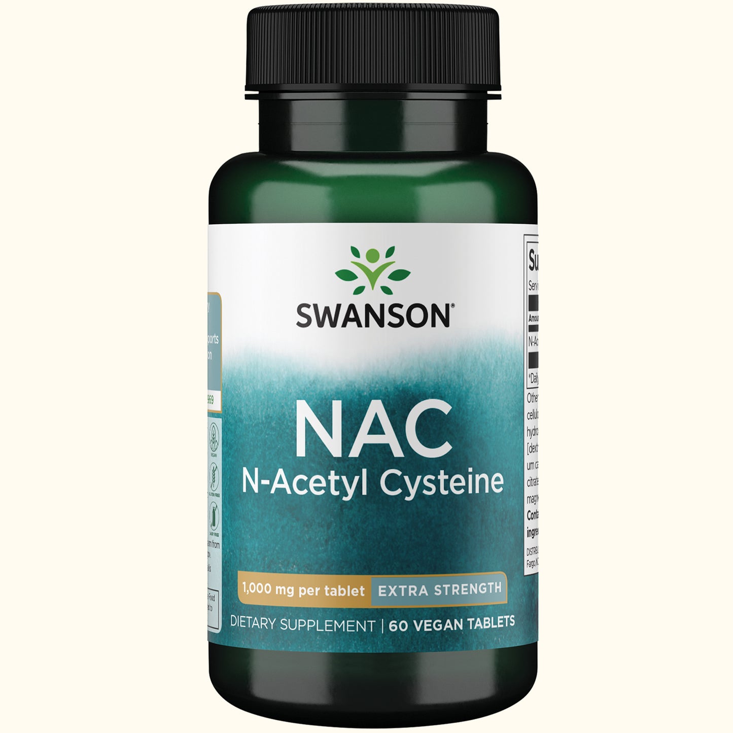 Swanson Suplemento NAC (N-Acetilcisteína) Extra Strength 1000 mg, 60 Tabletas