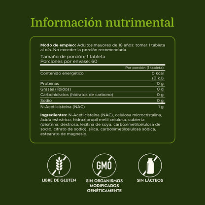 Swanson Suplemento NAC (N-Acetilcisteína) Extra Strength 1000 mg, 60 Tabletas