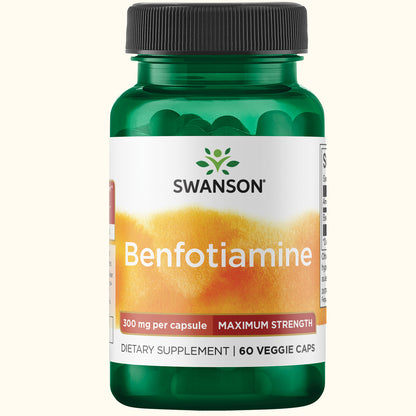 Swanson Suplemento de Benfotiamina - Fuerza Máxima 300mg,  60 cápsulas