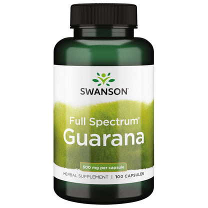 Swanson Suplemento de Guaraná 500mg, 100 cápsulas