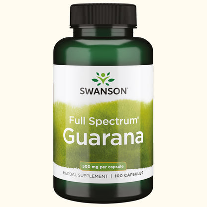 Swanson Suplemento de Guaraná 500mg, 100 cápsulas