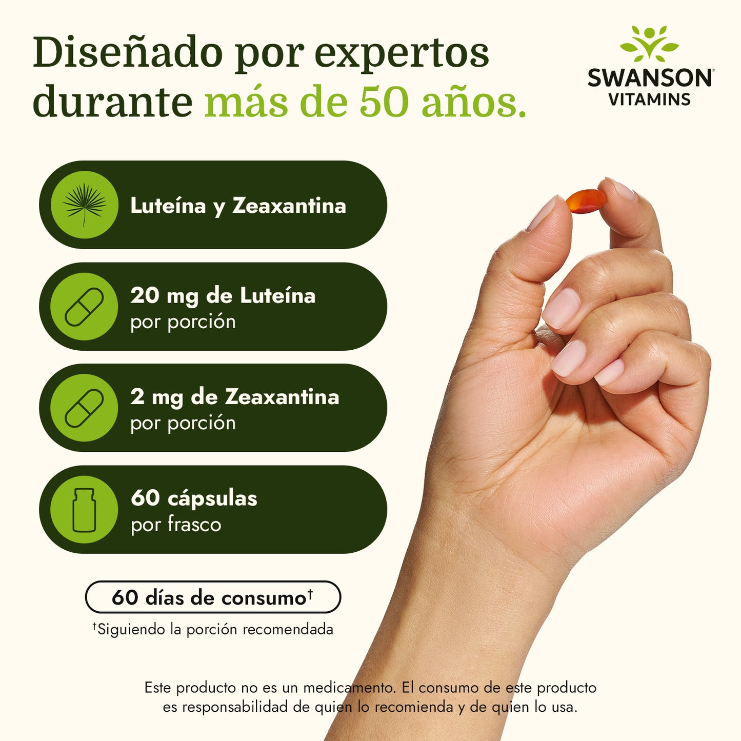 Swanson Salud ocular sinérgica: luteína y zeaxantina, 60 Cápsulas