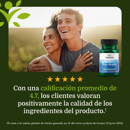 Swanson Salud ocular sinérgica: luteína y zeaxantina, 60 Cápsulas